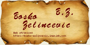 Boško Zelinčević vizit kartica